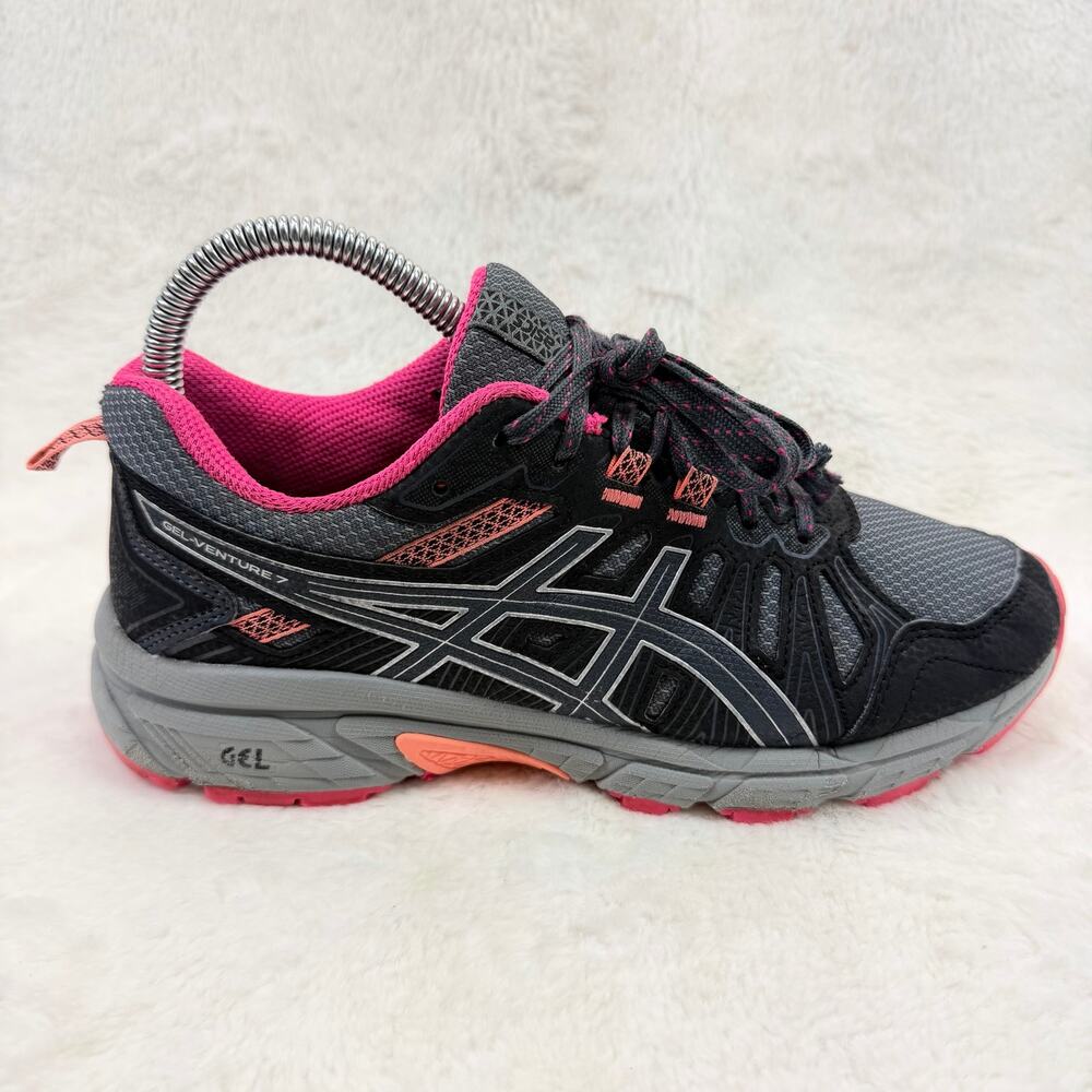 ASICS Gel Venture 7 Womens Trail Running Shoes Gray Pink Size 6.5 Wide D